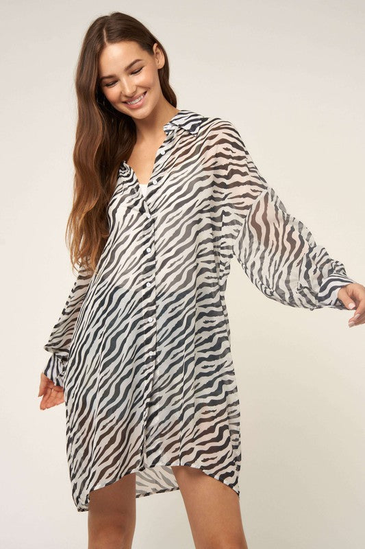 ZEBRA LONG OVERSIZED SHIRT