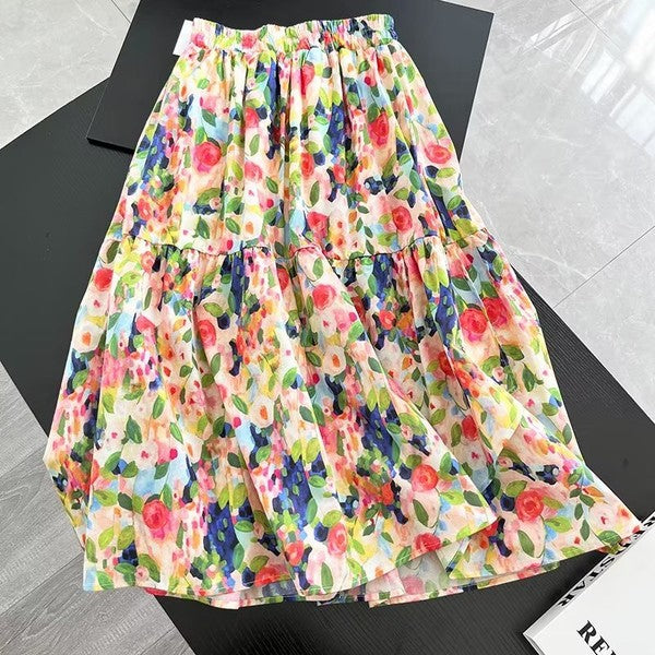 FLORAL MIDI SKIRT