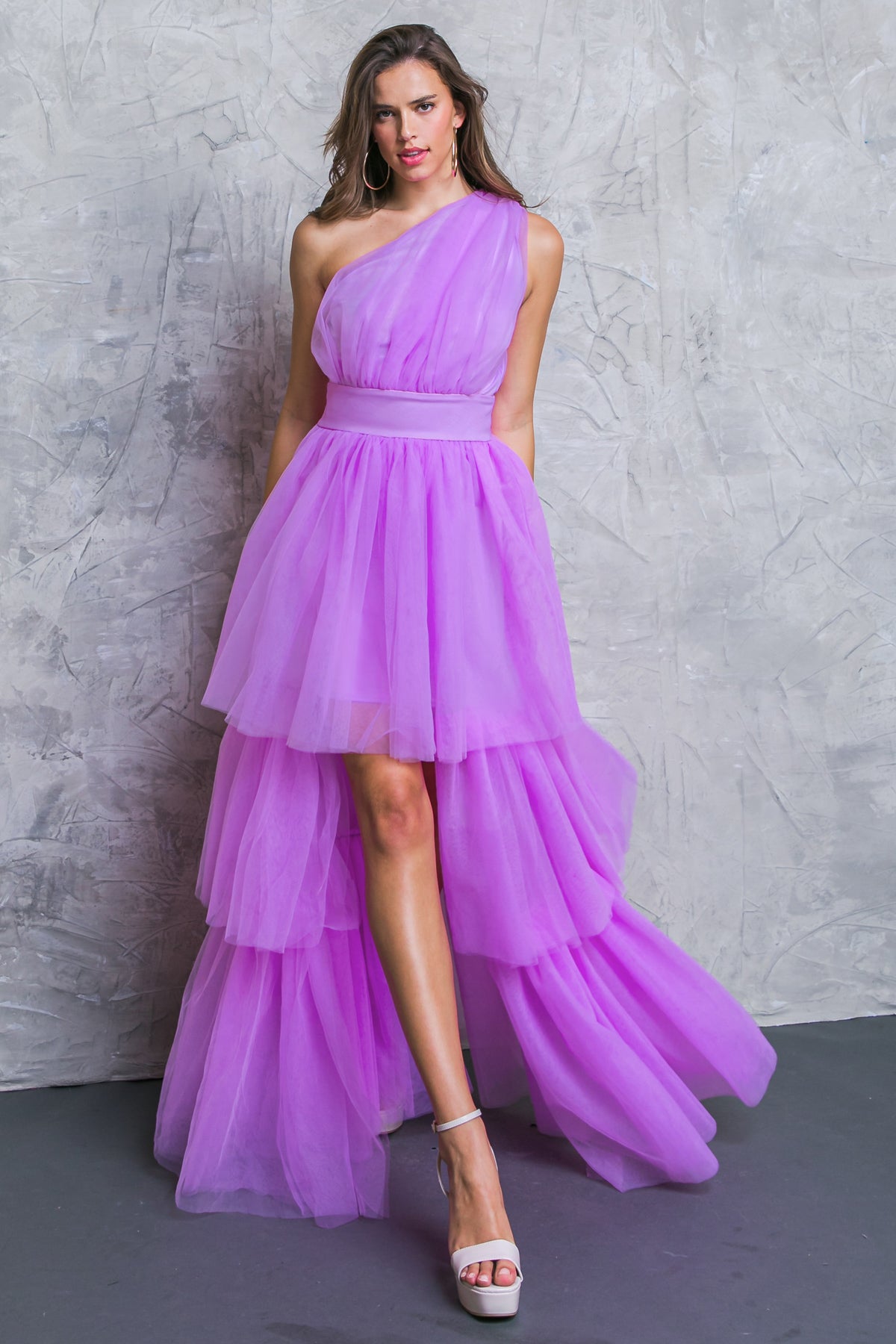 HI LOW TULLE MAXI DRESS Cinderella's Closet Boutique