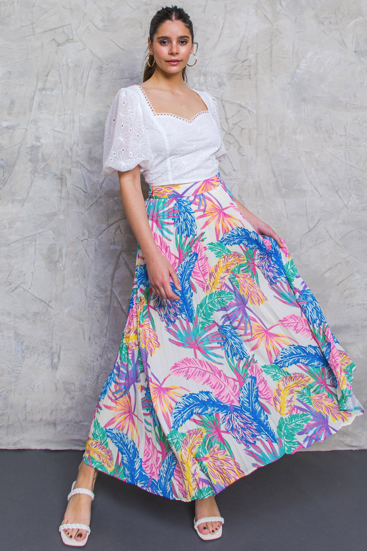 TWO PIECE PRINTED TOP & MAXI SKIRT