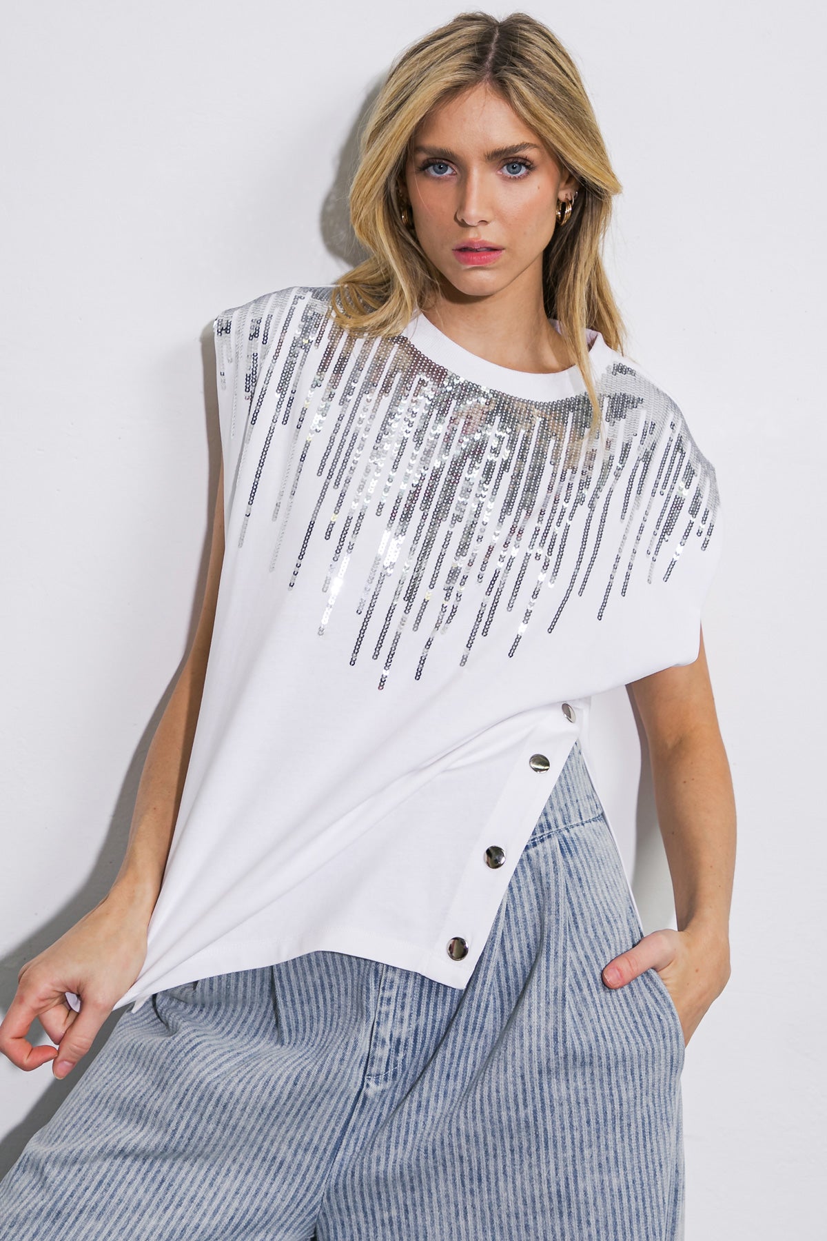 SEQUIN EMBELLISHED TOP