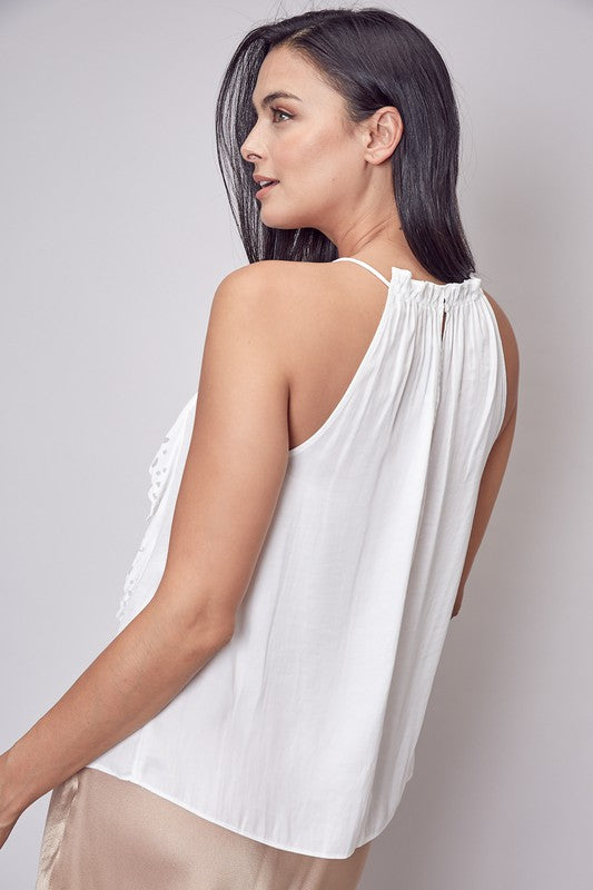 SLEEVELESS LAZER CUT TOP