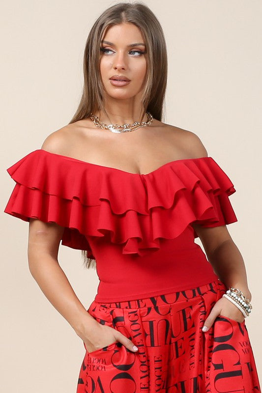 OFF SHOULDER SOLID TOP