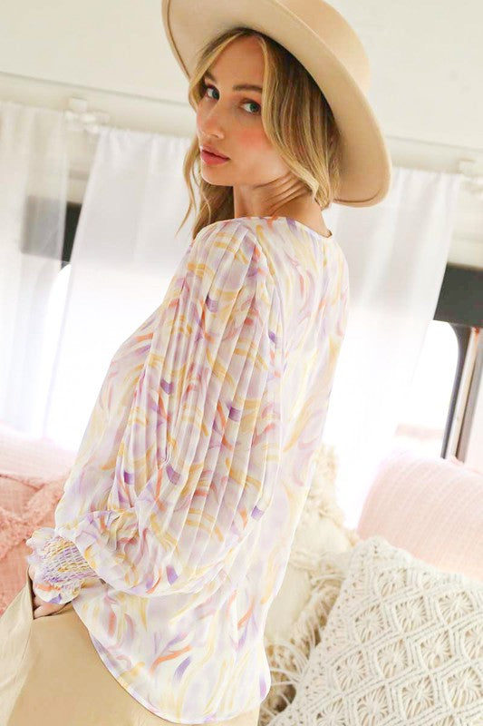 MARBLING PRINT BLOUSE