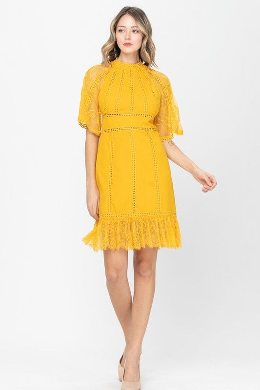 HOLLOW OUT LACE DRESS