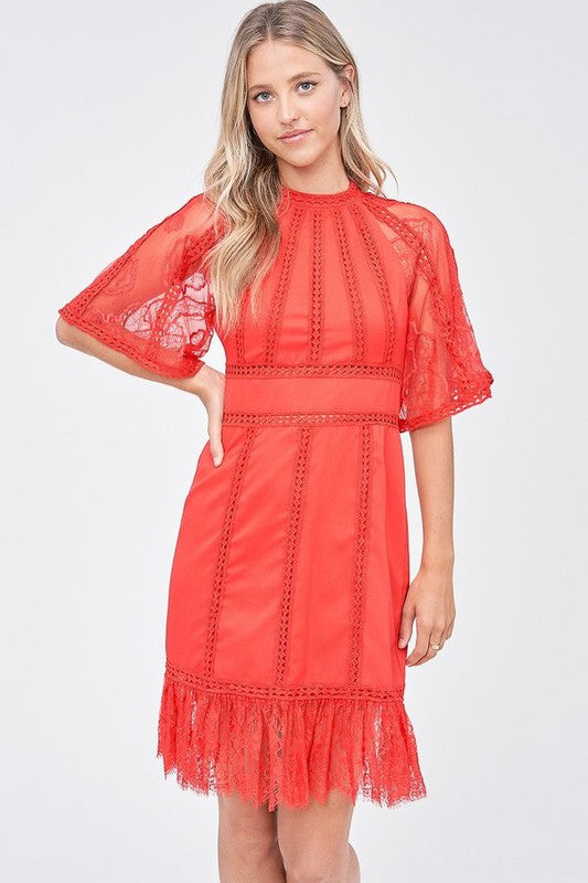 HOLLOW OUT LACE DRESS