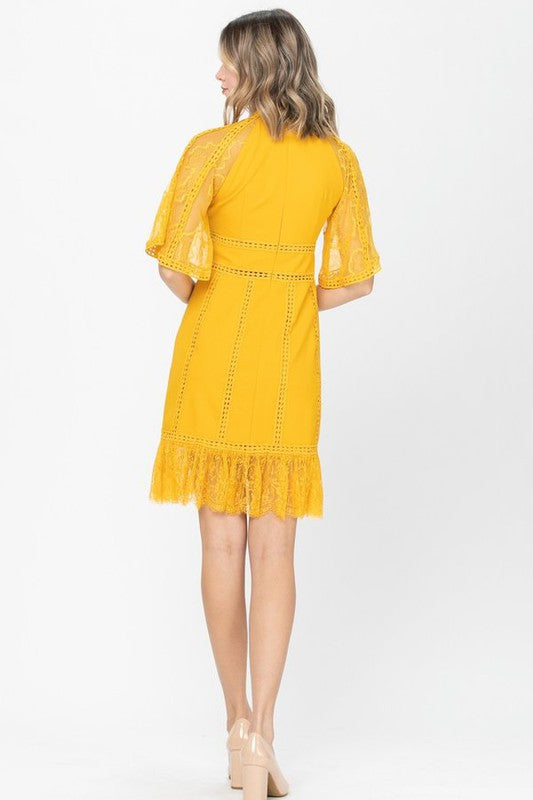 HOLLOW OUT LACE DRESS