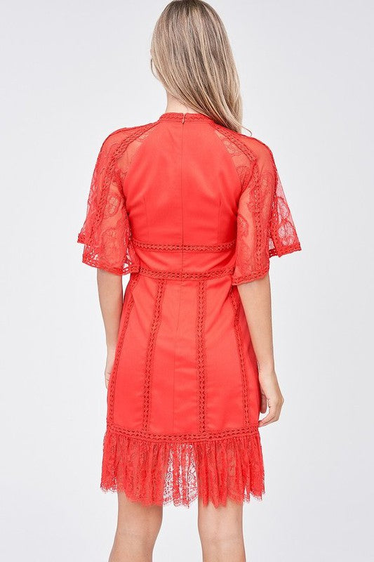 HOLLOW OUT LACE DRESS