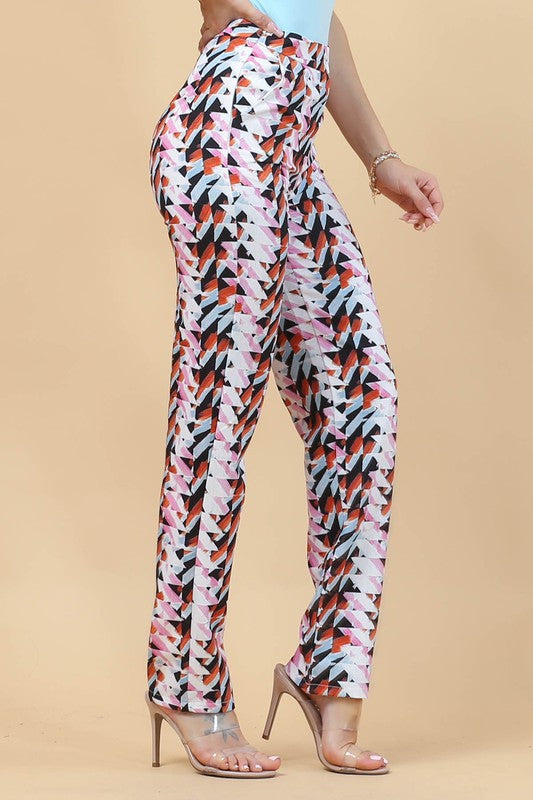 PRINT WOMEN BLAZER AND PANTS  SET