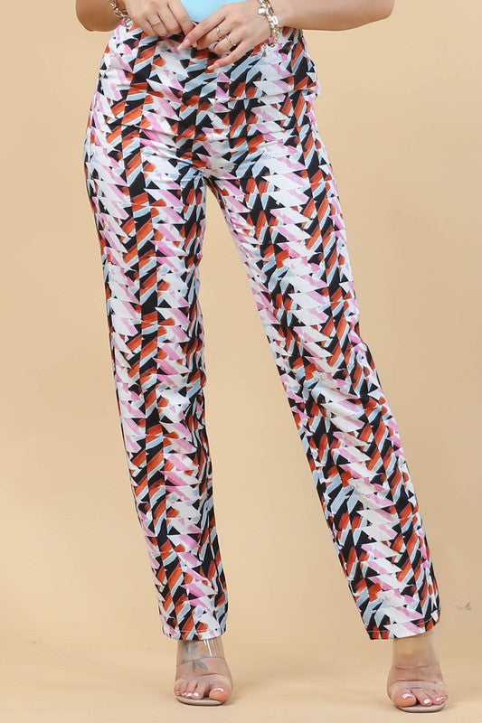 PRINT WOMEN BLAZER AND PANTS SET