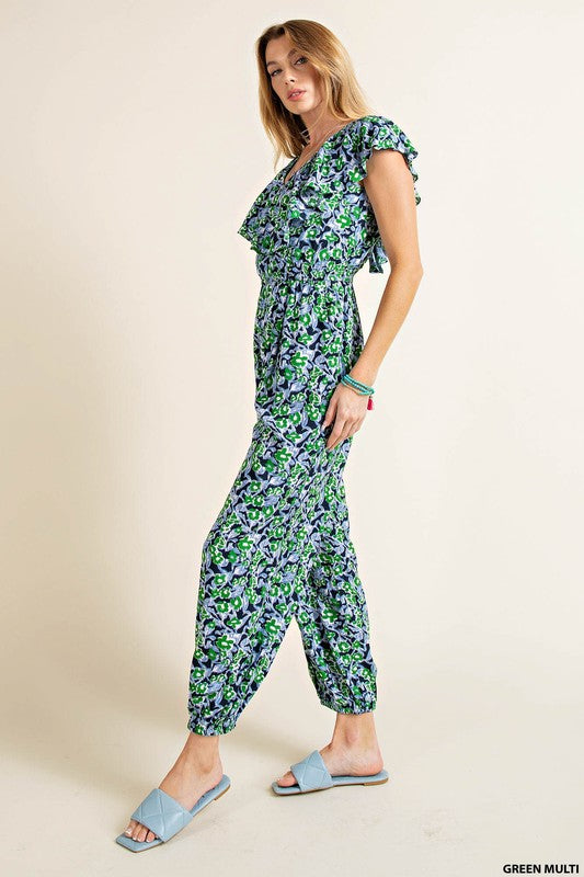 RAYON JUMPSUIT LINED WITH POCKETS