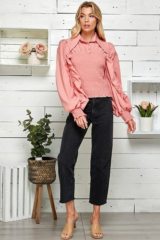 LONG SLEEVE BLOUSE WITH BUTTONS