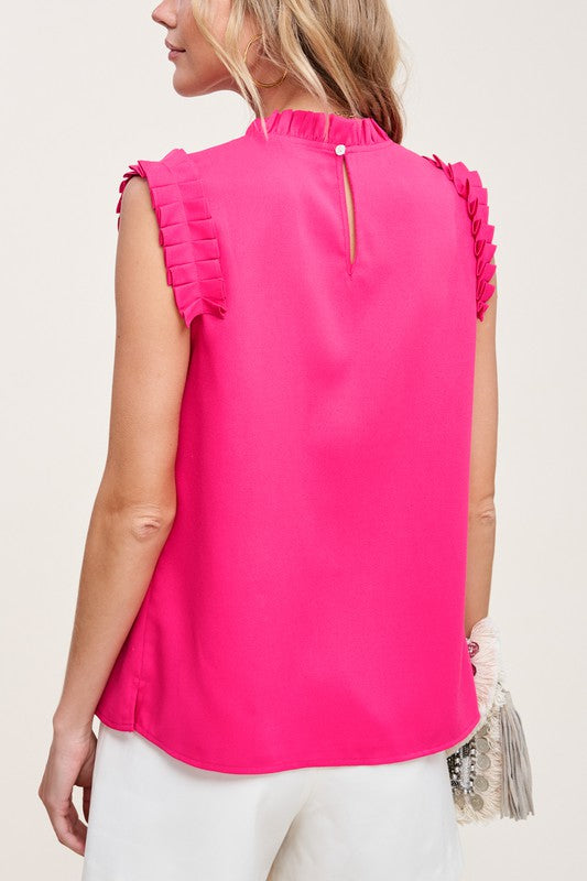 RUFFLE SLEVELESS TOP