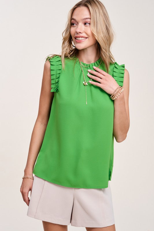 RUFFLE SLEVELESS TOP