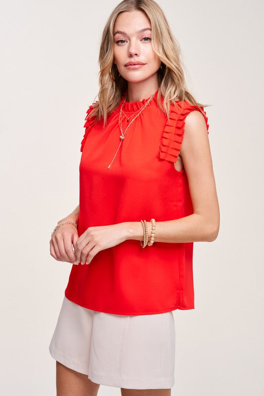 RUFFLE SLEVELESS TOP