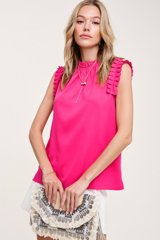 RUFFLE SLEVELESS TOP