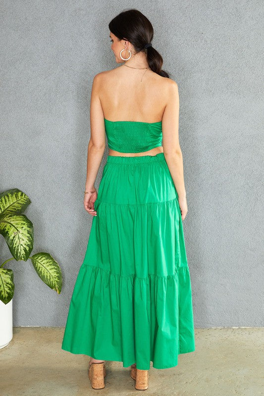 LAYER MAXI SKIRT & CROSSOVER CROP SET