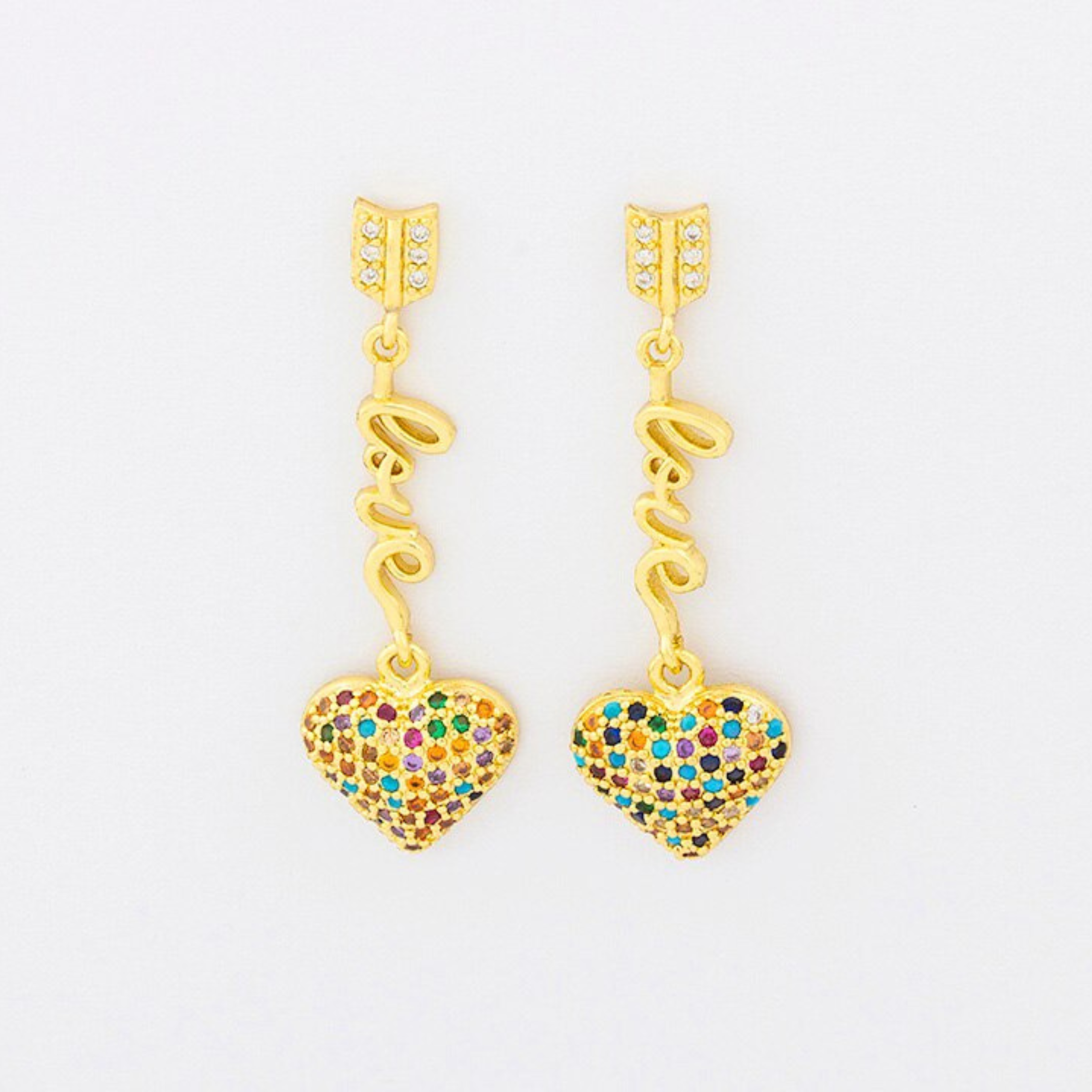 Love Heart & Arrow Dangle Earrings