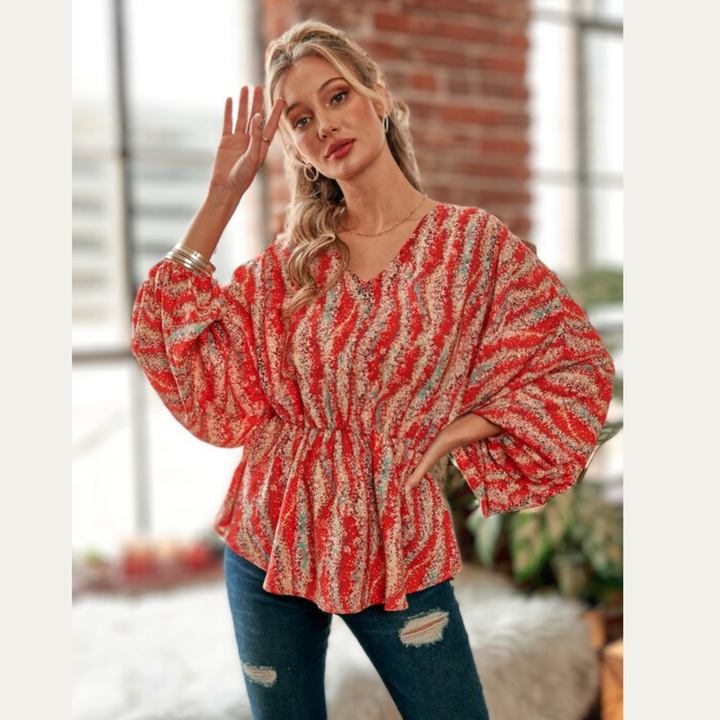 BALLOON SLEEVE BLOUSE