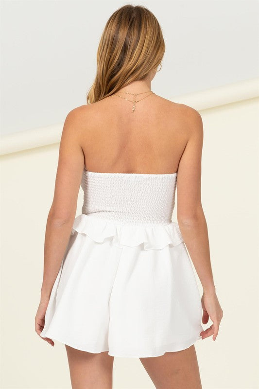 SMOCKED WAIST ROMPER