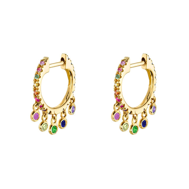 HOOP MULTI COLOR ZIRCON EARRINGS