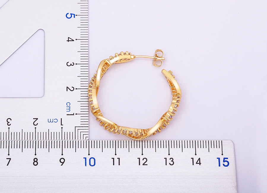 ZIRCON CRYSTAL TWIST HOOPS