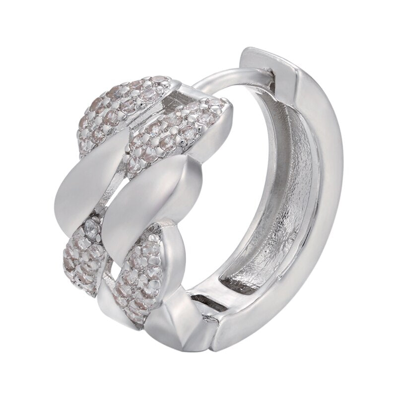 LARGE CRYSTAL HOOPS