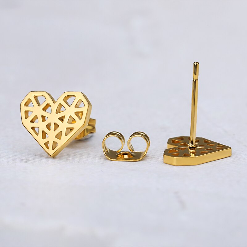 HOLLOW HEART STUDS
