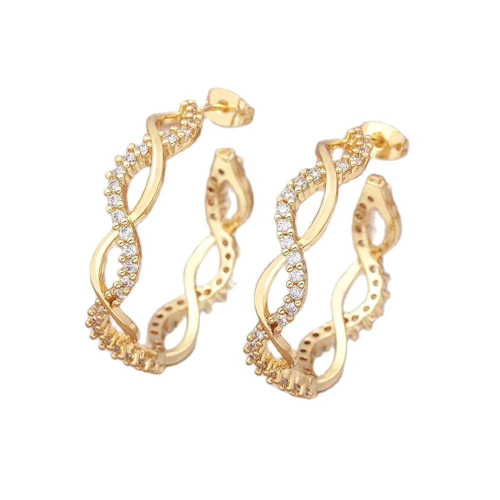 ZIRCON CRYSTAL TWIST HOOPS