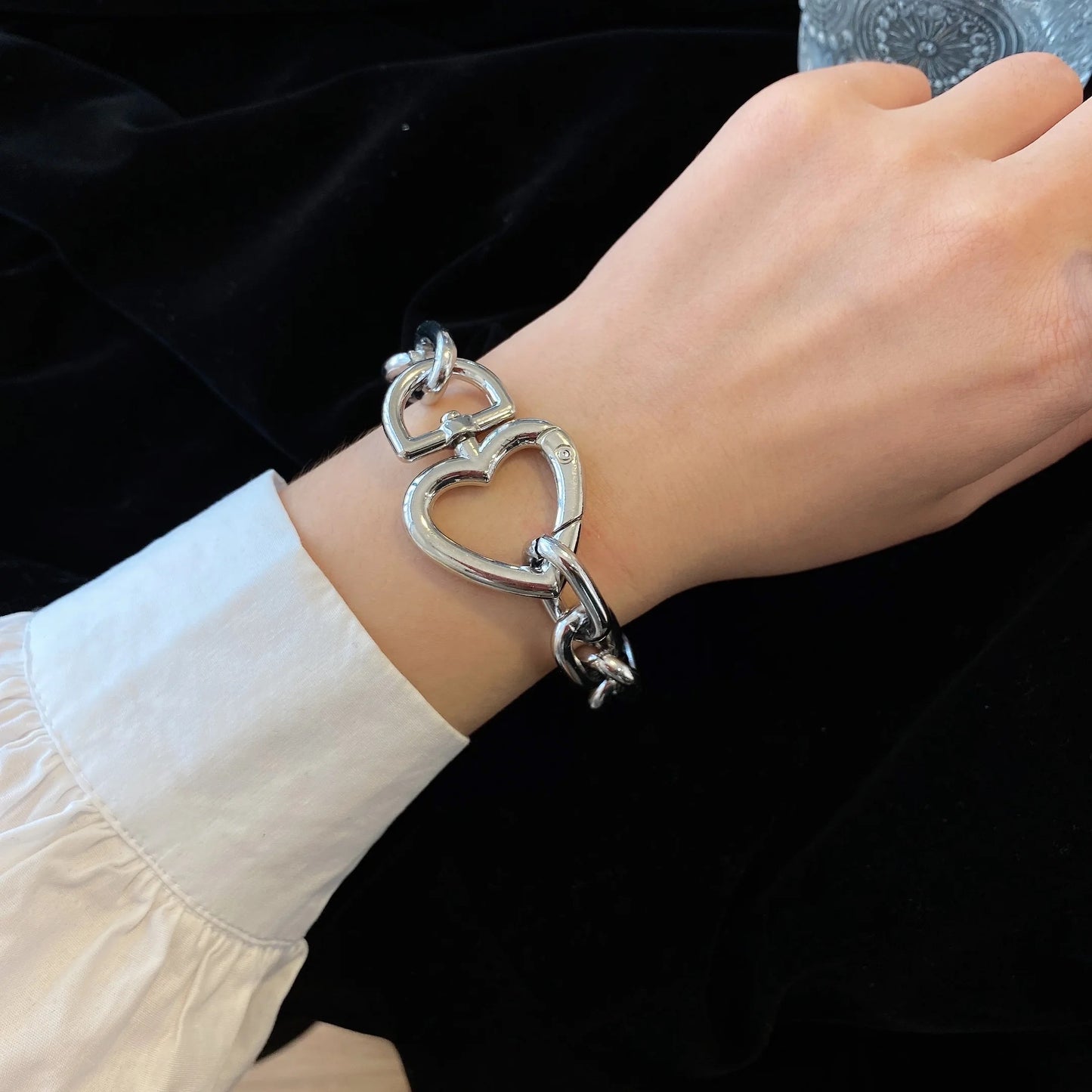 HEART CHOCKER NECKLACE & BRACELET SET