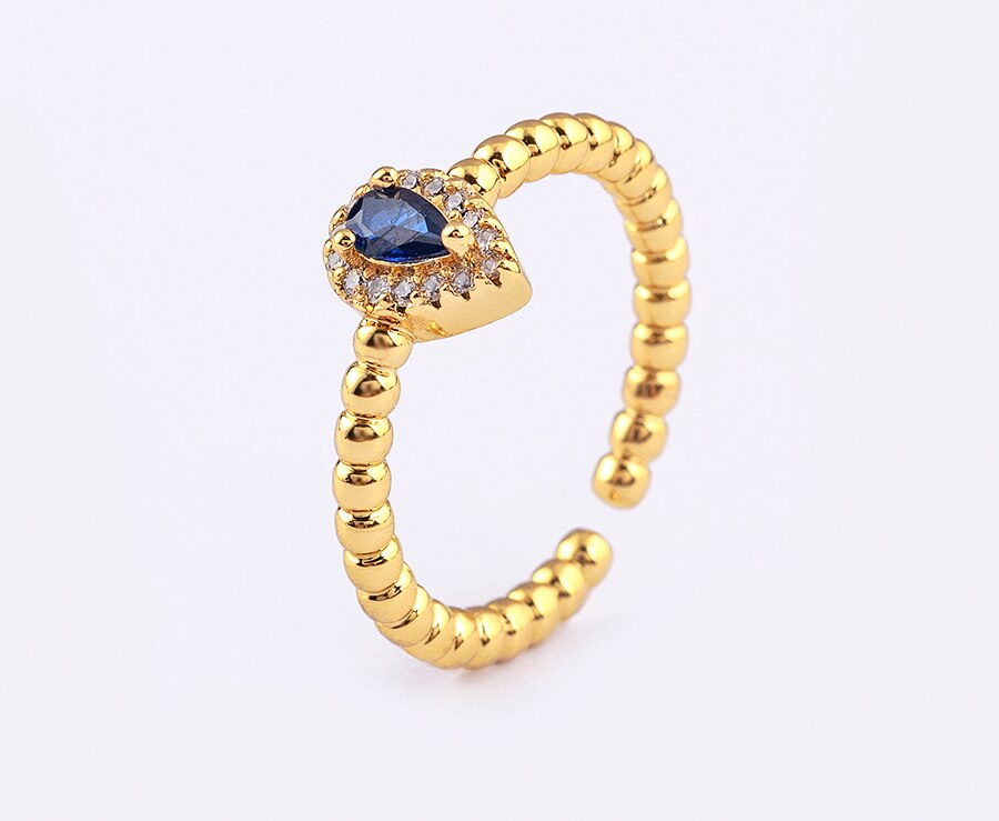 CRYSTAL DROP ADJUSTABLE OPEN RING