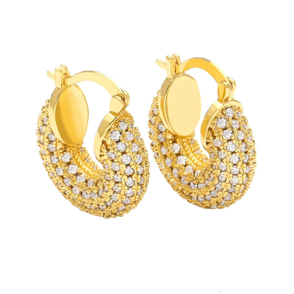 PAVE CRYSTAL HOOPS