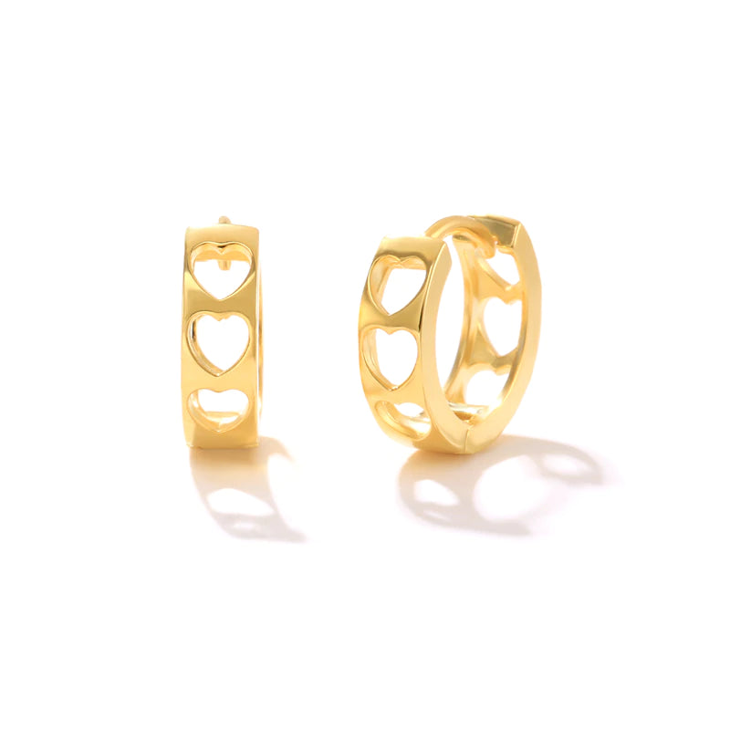 HOLLOW OPEN HEARTS HOOPS