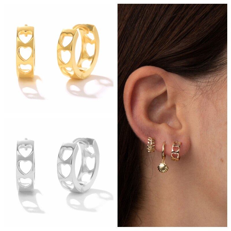 HOLLOW OPEN HEARTS HOOPS