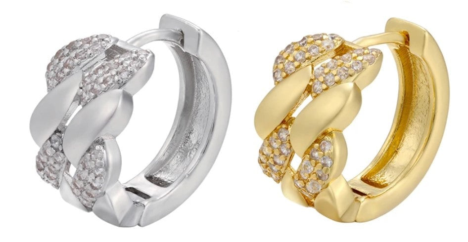LARGE CRYSTAL HOOPS