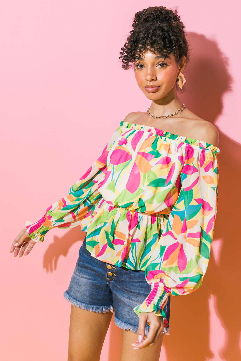 OFF SHOULDER FLORAL TOP