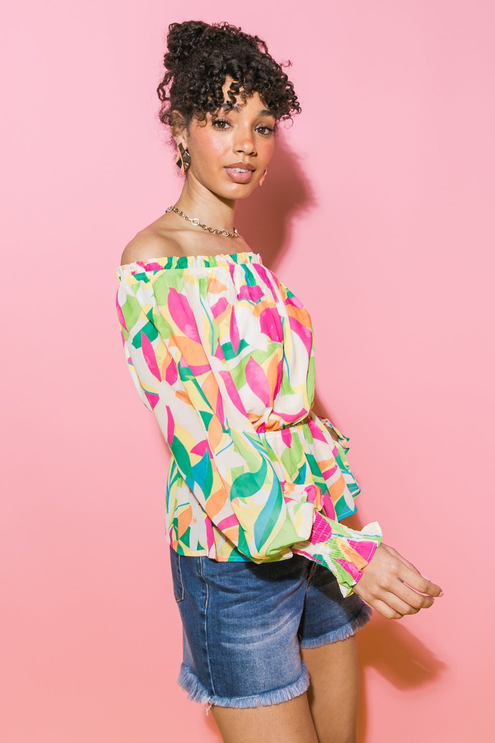 OFF SHOULDER FLORAL TOP