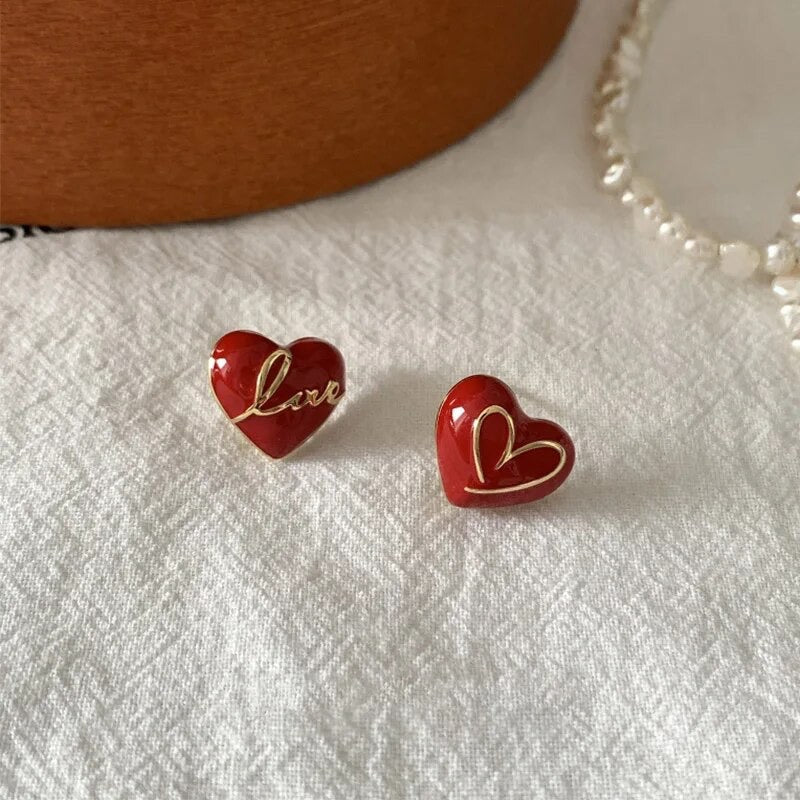 Love Heart Stud Earrings