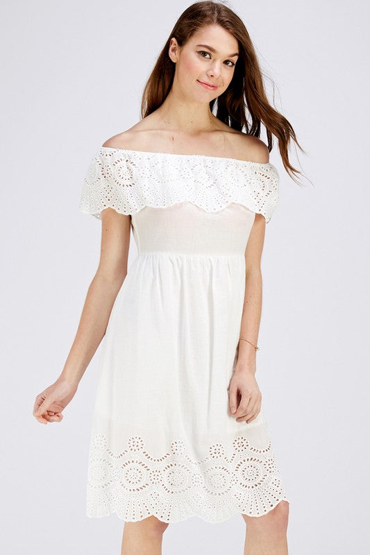 LACE OFF SHOULDER DRESS