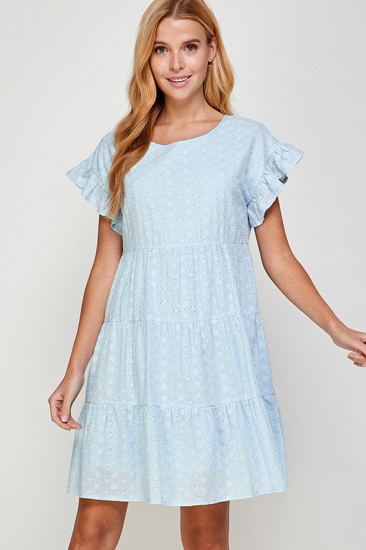 BABYDOLL TIERED MINI DRESS