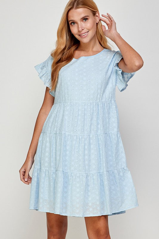 BABYDOLL TIERED MINI DRESS