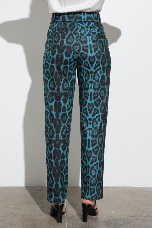 HIGH WAIST LEOPARD PRINT TROUSERS