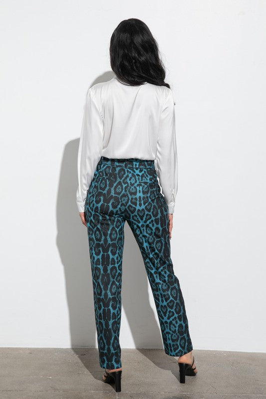 HIGH WAIST LEOPARD PRINT TROUSERS