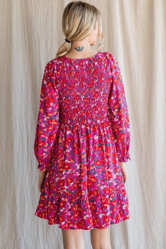 FLORAL SMOCKED DRESS