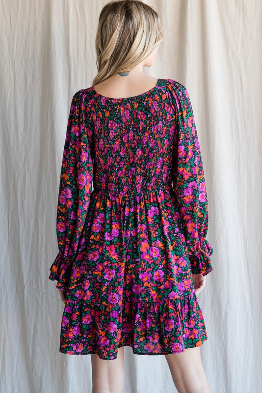 FLORAL SMOCKED DRESS