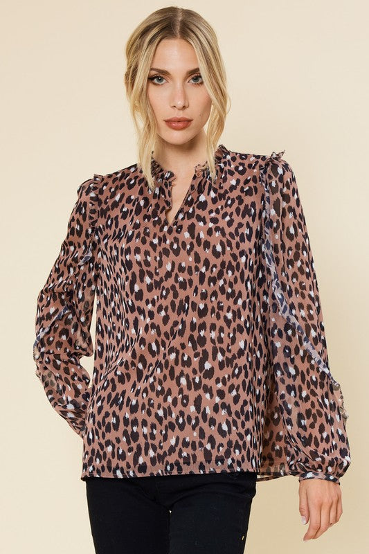 LEOPARD PRINTED BLOUSE