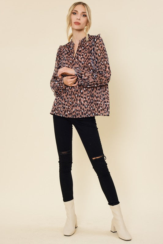 LEOPARD PRINTED BLOUSE