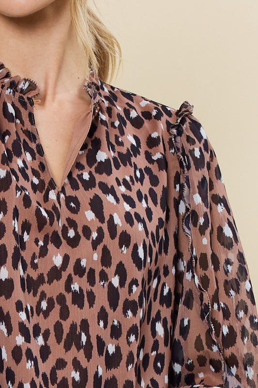 LEOPARD PRINTED BLOUSE