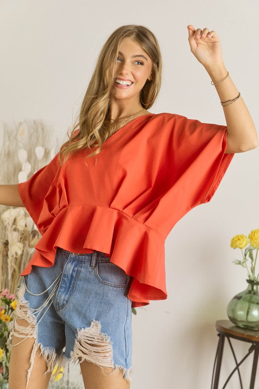 DOLMAN PLEATED TOP