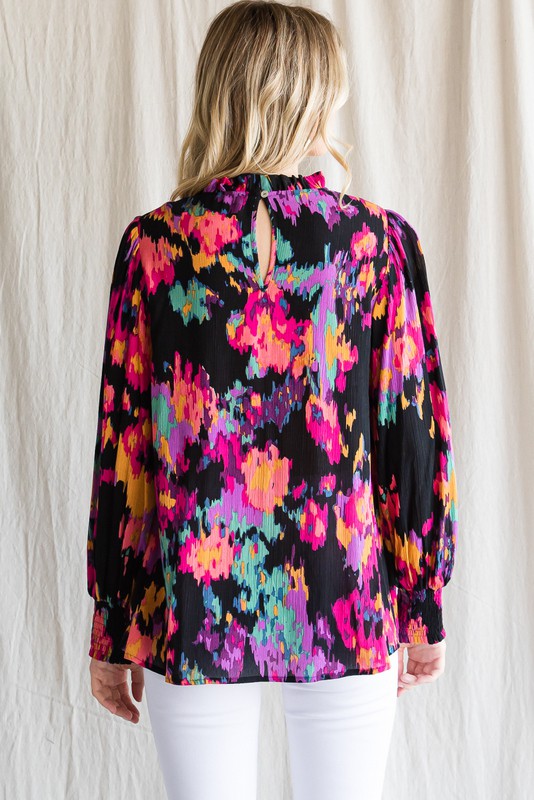 FLORAL SMOCKED TOP